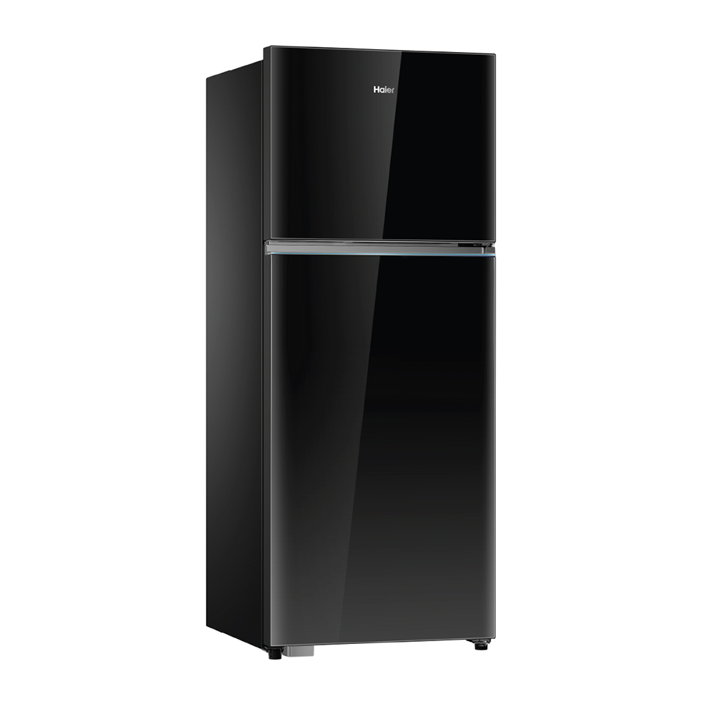 Haier 475L I 2 Star I Black Glass I Double Door Refrigerator